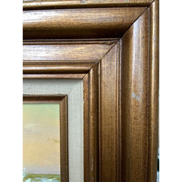 Vintage Oil Seascape Painting on Canvas Board Signed Frame Marked Mexico - Picture 9 of 10